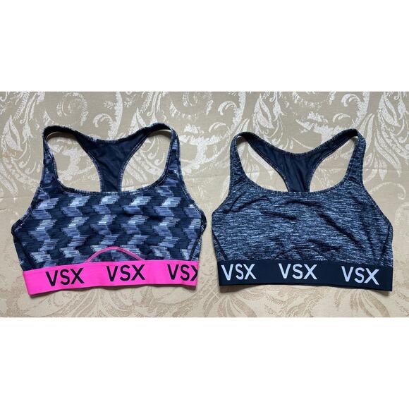 Victoria's Secret Other - VSX Sport Victoria's Secret Sports Bras Large Set of 2 Stretch Racerback Gray
